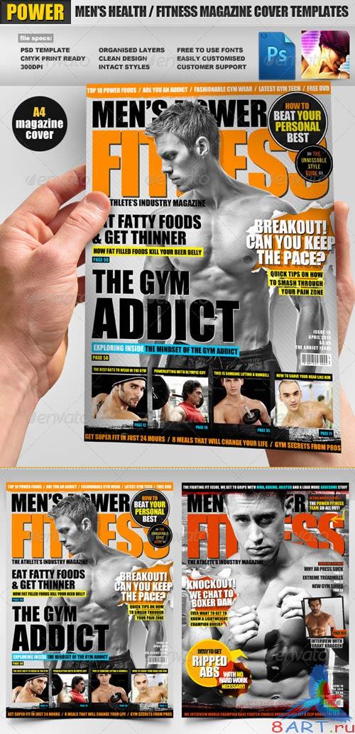 GraphicRiver Men's Power Fitness Magazine Cover Template
