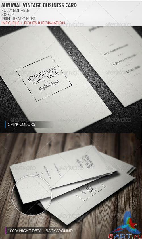 GraphicRiver Minimal Vintage Business Card GraphicRiver Minimal Vintage Business Card