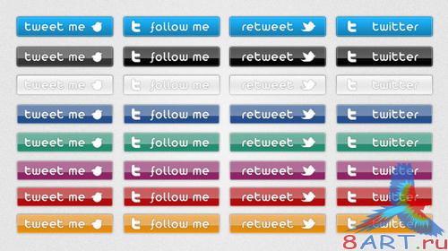 FREE Twitter button set
