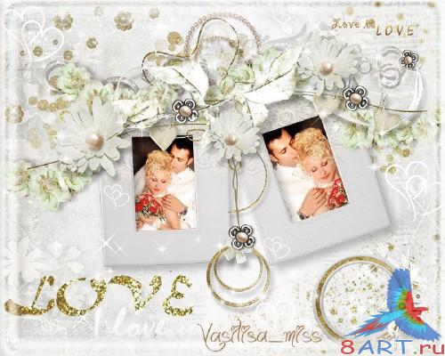 Великолепная свадебная рамочка ради фотошопа в романтическом фоне - Любовь Великолепная свадебная рамочка ради фотошопа в романтическом фоне - Любовь