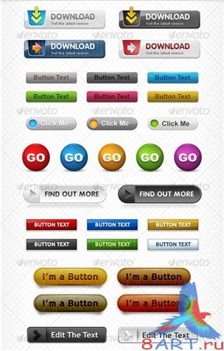 PSD ������ - Huge Button Pack