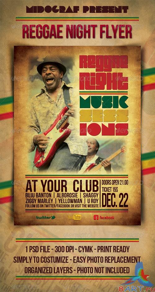 GraphicRiver Reggae Night Music Flyer GraphicRiver Reggae Night Music Flyer
