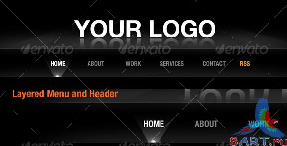 GraphicRiver - A Dark glossy Menu &amp; Header