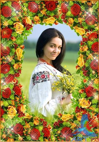 Фоторамка начиная с цветами - Поутру да пахнут розы Фоторамка почти цветами - Поутру да пахнут розы