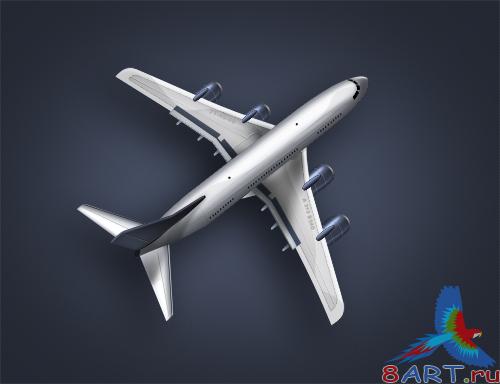 A plane illustration in psd file