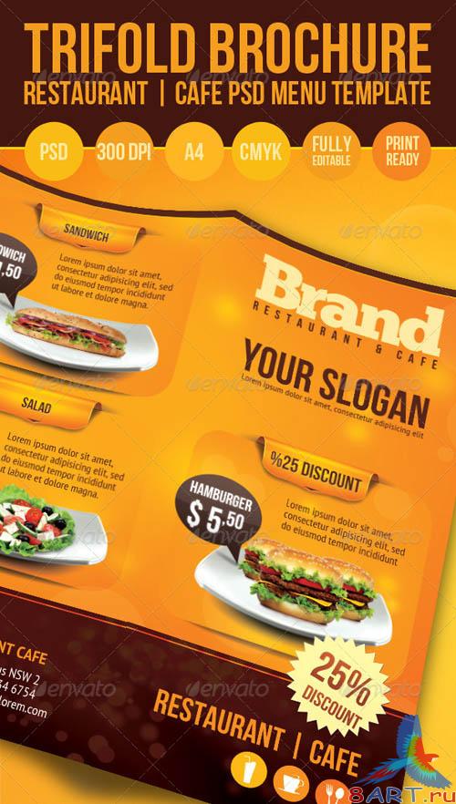 GraphicRiver Trifold Brochure Restaurant Cafe Menu PSD Template