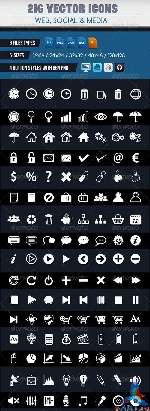 GraphicRiver 224 VECTOR ICONS SET
