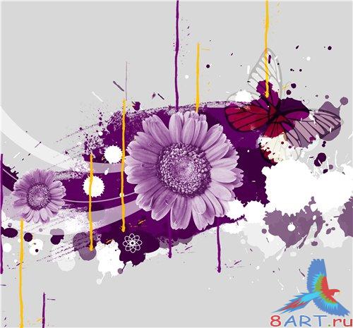 PSD - Abstract Floral Pink Theme