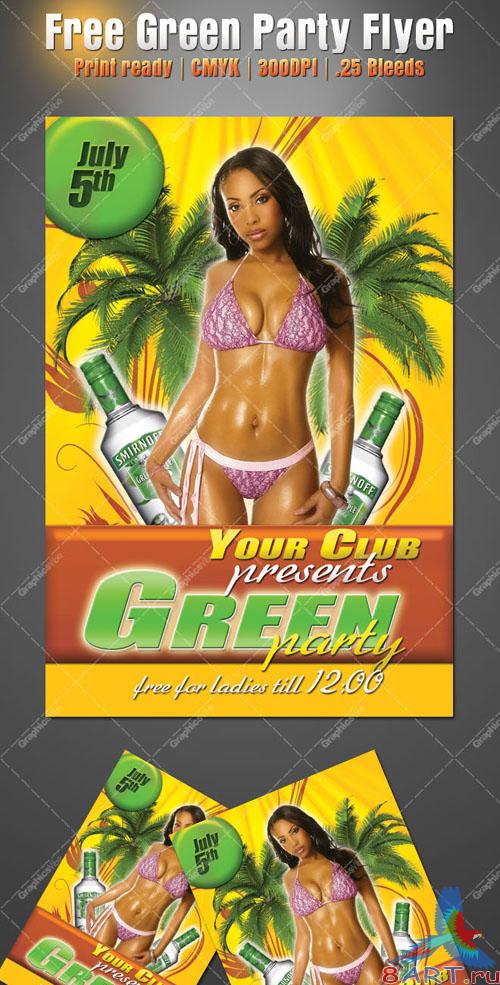 Green Party Flyer/Poster PSD Template