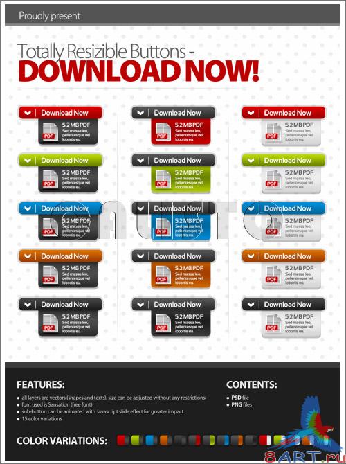 Totally Resizible Buttons &amp; Premium Buttons - GraphicRiver