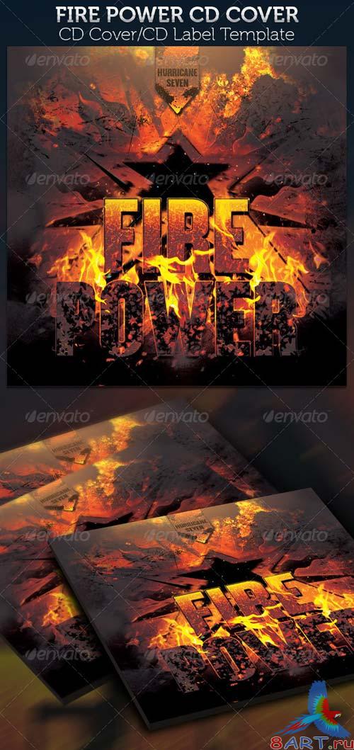 GraphicRiver Fire Power CD Cover Template GraphicRiver Fire Power CD Cover Template