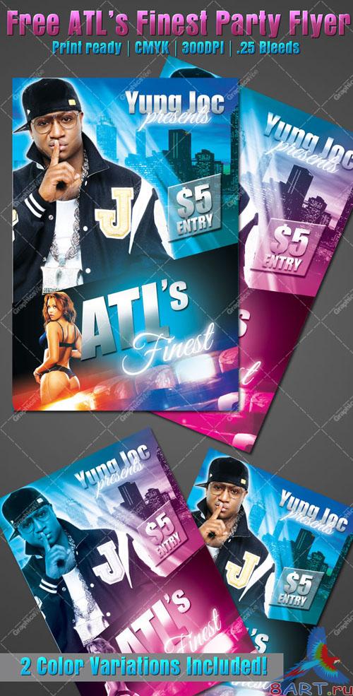 PSD Template - ATL's Finest Hip-Hop Party Flyer/Poster