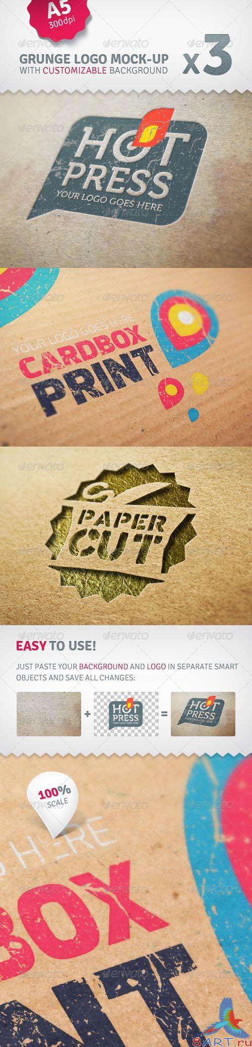GraphicRiver Cardboard Logo Mockup Pack With Custom Backgrounds - REUPLOAD