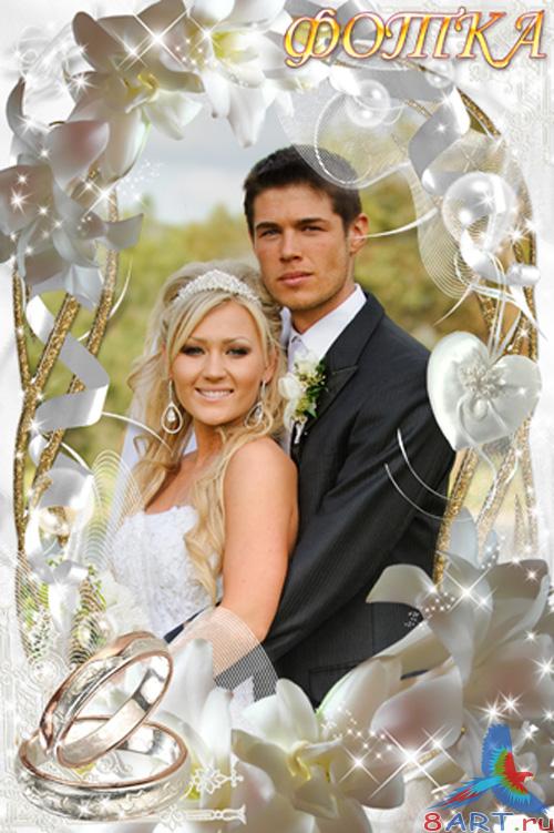 Рамка в интересах фото - Белоснежные орхидеи в течение погода Свадьбы Рамка в интересах фото - Белоснежные орхидеи в течение погода Свадьбы