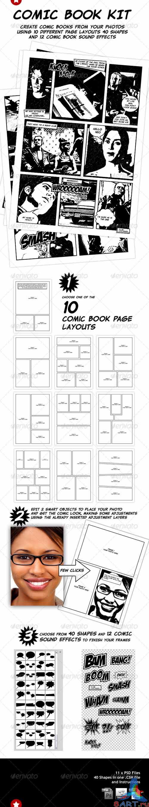 GraphicRiver Comic Book Creation Kit Black & White