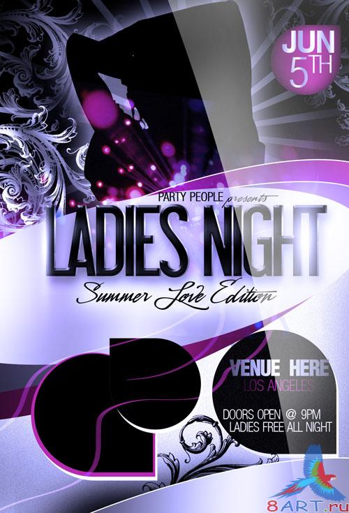 PSD Template - Ladies Night Party Flyer/Poster