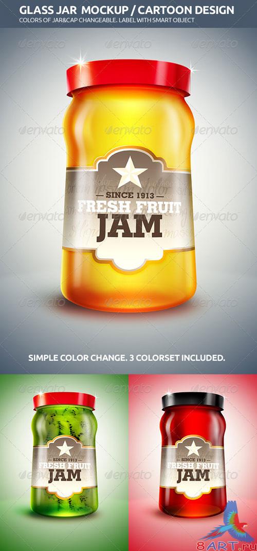 GraphicRiver - Glass Jar Mockup / Cartoon Design