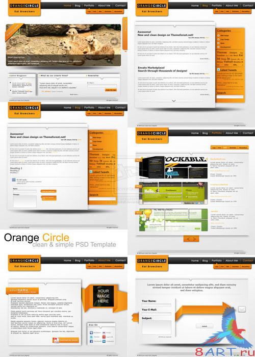 Orange Circle PSD Template