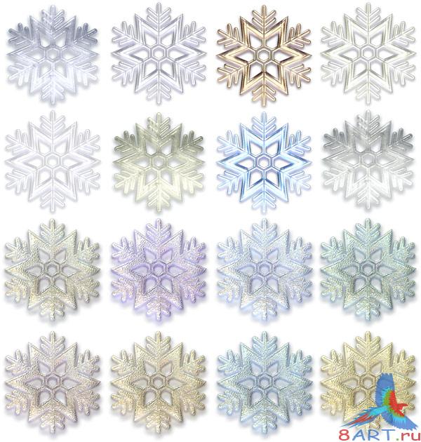 16 Snowflakes -     Photoshop
