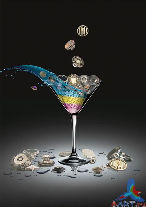 Glass and buttons - PSD Source