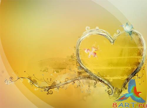 PSD - Gold Hearts Template