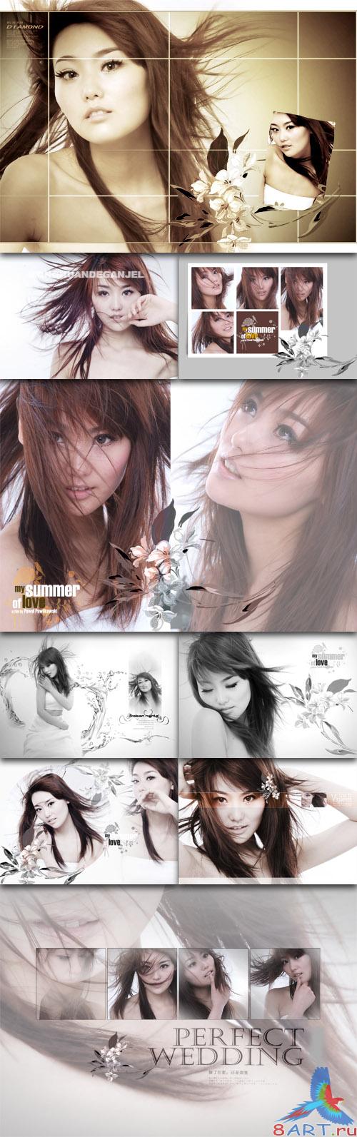 Art photo template love bud