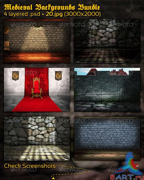 GraphicRiver - Medieval Backgrounds Bundle 1198373