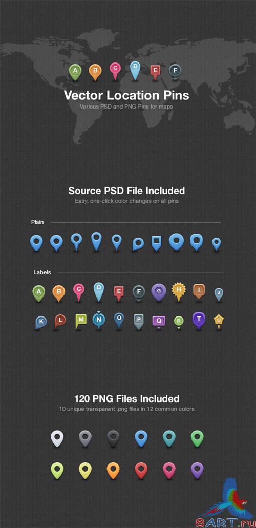 Vector Map Location Pins - MediaLoot Vector Map Location Pins - MediaLoot