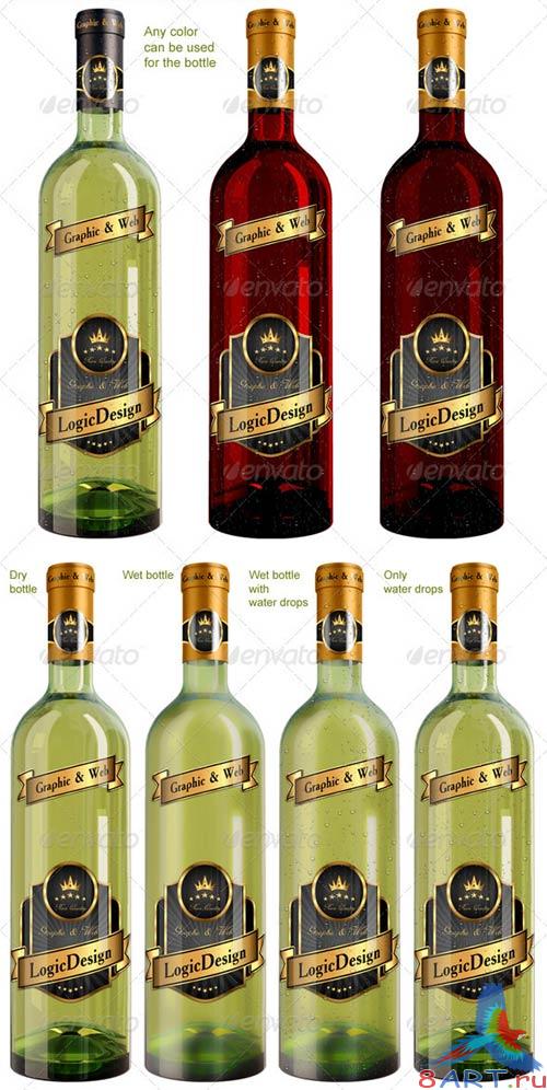 GraphicRiver Bottle Wine Mock Up GraphicRiver Bottle Wine Mock Up