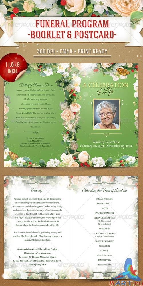 GraphicRiver Funeral Program Template - Booklet & Postcard