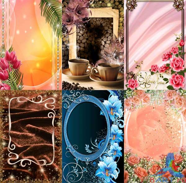    / Photo frame with flowers