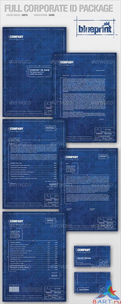 GraphicRiver Full Corporate ID Package - old BLUEPRINT