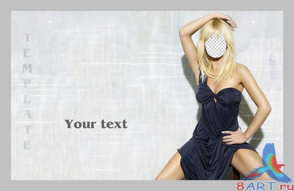 ������ � ��������� Photoshop -girl in a dark blue dress