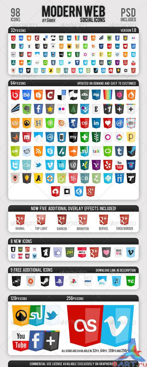 GraphicRiver Modern Web Social Icons
