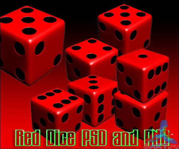 Red Dice PSD and PNG