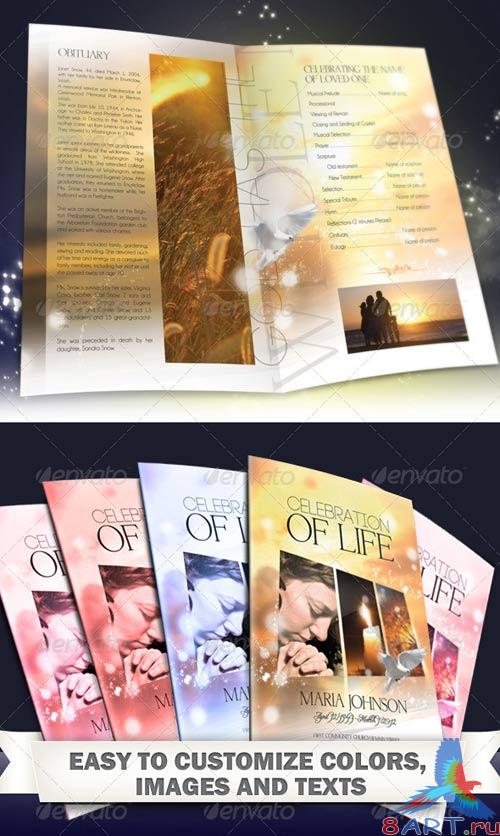 GraphicRiver Celebration of life - Funeral Program Brochure Template