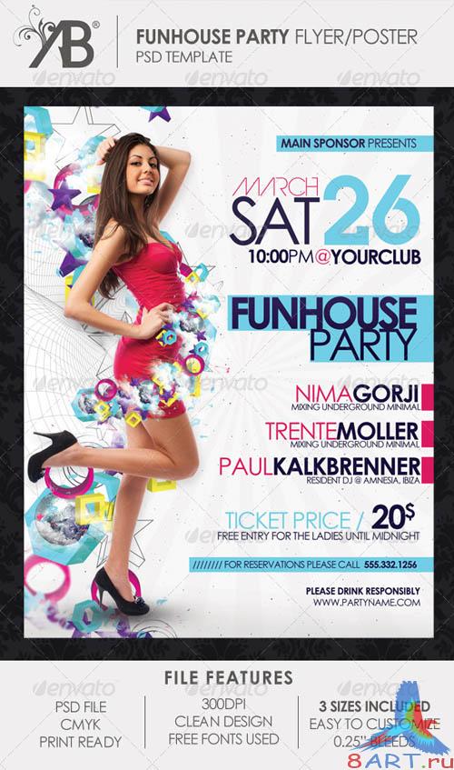 GraphicRiver Funhouse Party Flyer Poster