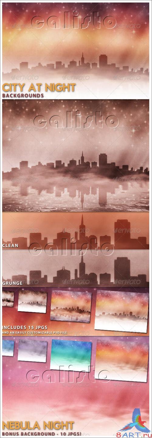 City at Night Backgrounds - GraphicRiver