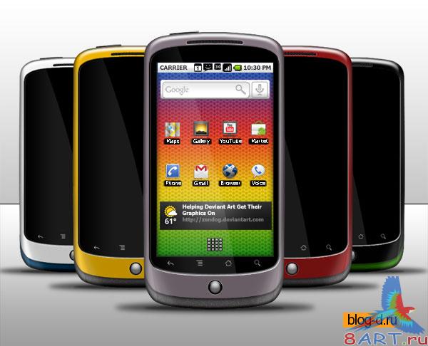 Nexus One by Google PSD-template 