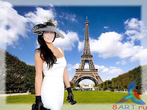 Шаблон чтобы Photoshop - Парижанка Шаблон чтобы Photoshop - Парижанка