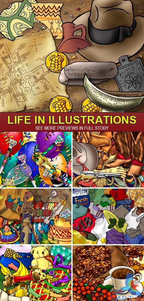 PSD Source - Life in illustrations