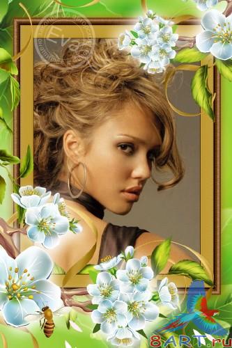 Рамка в пользу кого фотошопа - Цветущие сады Рамка в угоду кому фотошопа - Цветущие сады