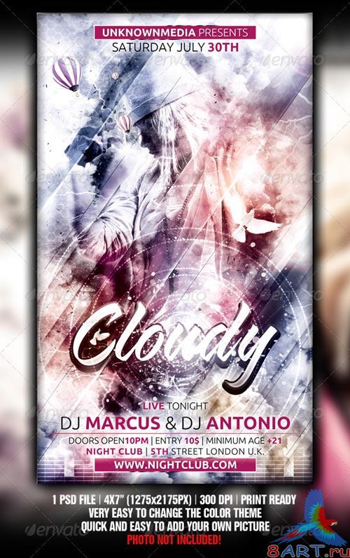 GraphicRiver Cloudy Flyer Template Design GraphicRiver Cloudy Flyer Template Design