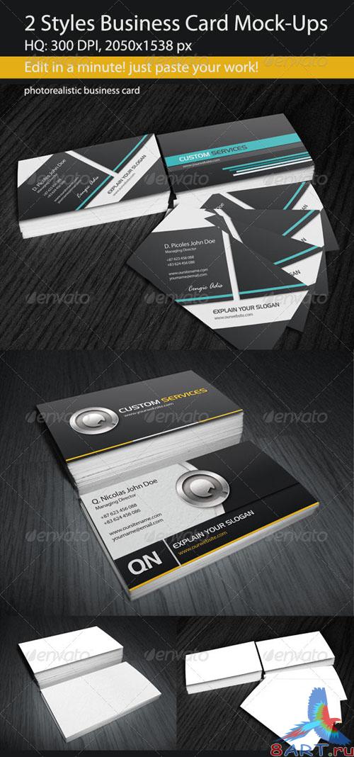 GraphicRiver - 2 Styles Business Card Mock-Ups 2744775