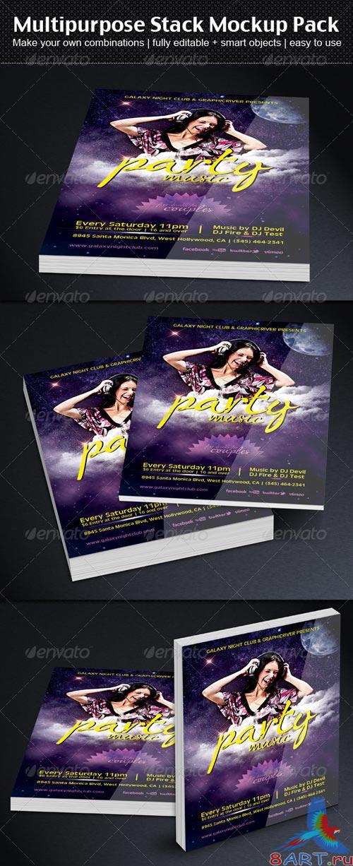 GraphicRiver Multipurpose Stack Mockup Pack GraphicRiver Multipurpose Stack Mockup Pack