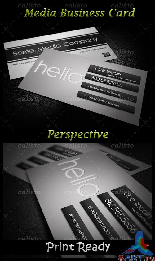 Media Business Card PSD Template