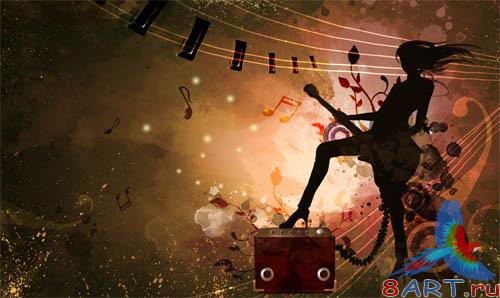 PSD - Music Girl Template PSD - Music Girl Template