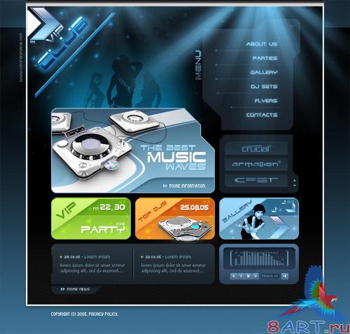 Vip Night Club PSD Web Template