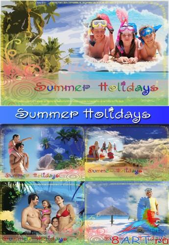 ����� ������ ����� "Summer Holidays" (15 PNG  + 15 PSD)