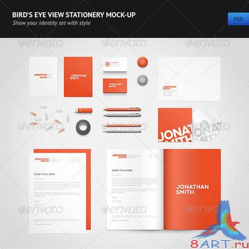 GraphicRiver Bird's Eye View Stationery Mock-up GraphicRiver Bird's Eye View Stationery Mock-up